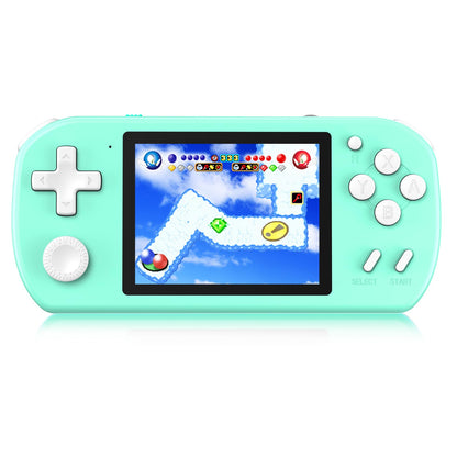 KAVOYI KA682 Consolă portabilă pentru copii cu 218 jocuri video preinstalate, ecran LCD 3,0 inch, consolă retro mini cu baterie reîncărcabilă, cadou jucărie cyan
