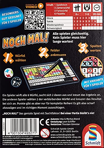 Schmidt Spiele 49327 Noch mal, joc cu zaruri, 8+ ani