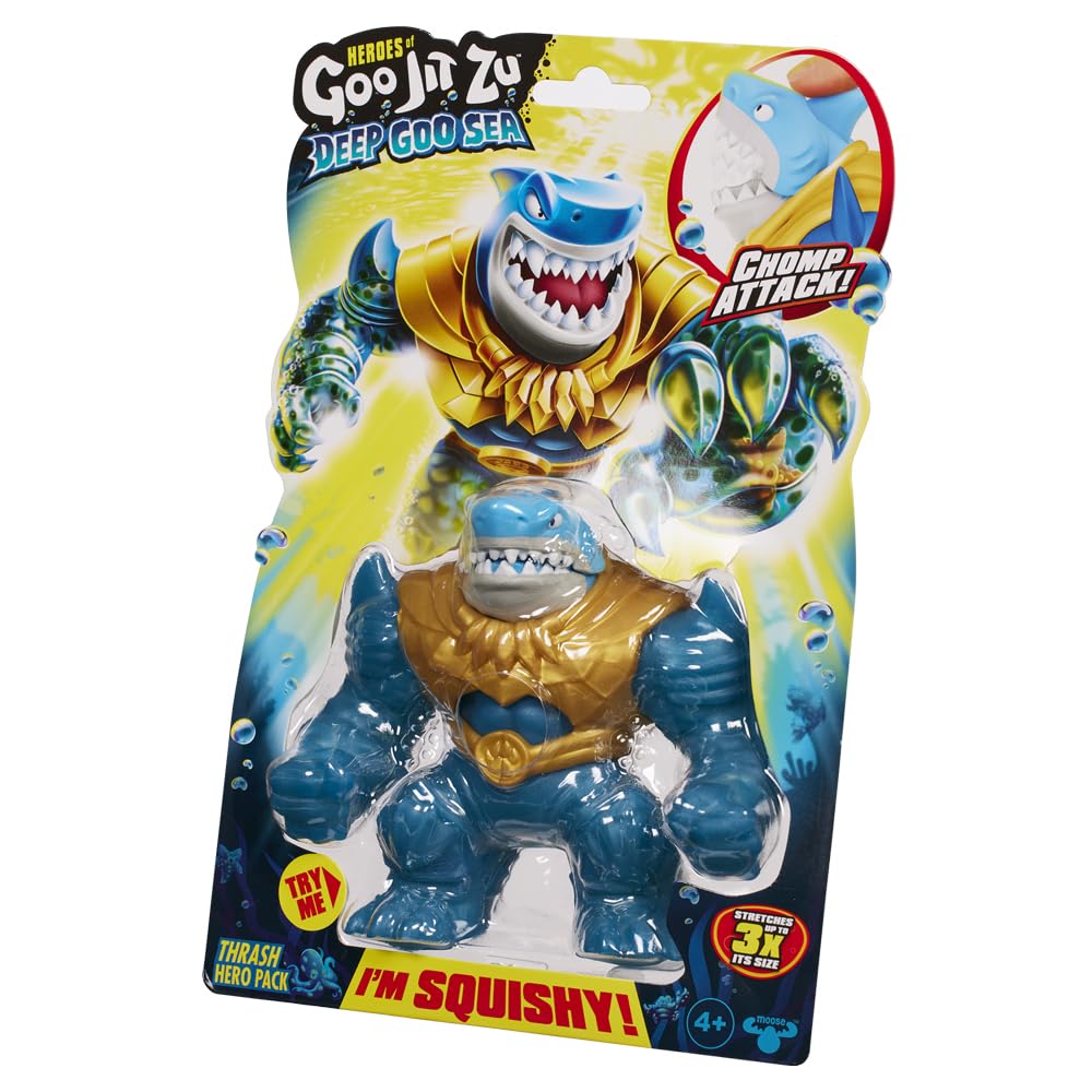 Eroii Goo Jit Zu Bandai Figurina de Acțiune Deep Goo Sea Thrash - CO42565 - Figurine Elastice Colorate care Se Întind și Se Îndoaie pentru Distracție!