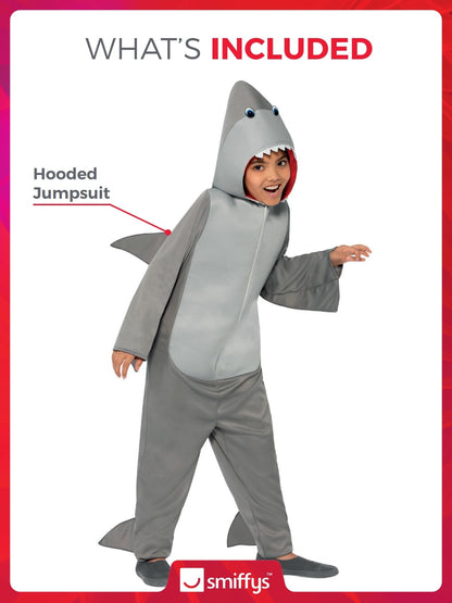 Smiffys Costum Rechin cu glugă, gri, 7-9 ani
