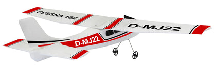 JAMARA Cessna 182 Avion cu telecomandă 2,4GHz Gyro 2CH – stabilizare zbor, ușor de folosit de la 16 ani (alb)