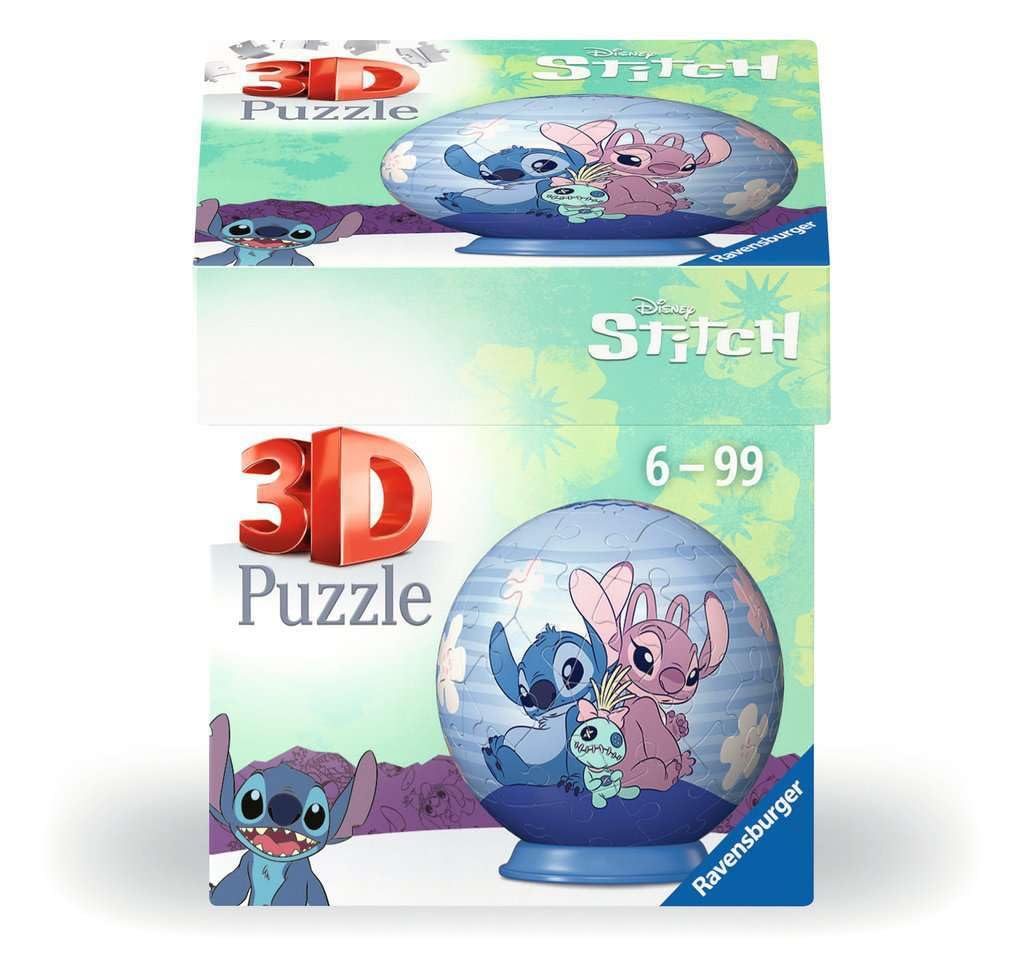 Ravensburger 3D Puzzle 11597 Set de puzzle 3D Puzzle-Ball Disney Angel pentru fani Stitch de la 6 ani