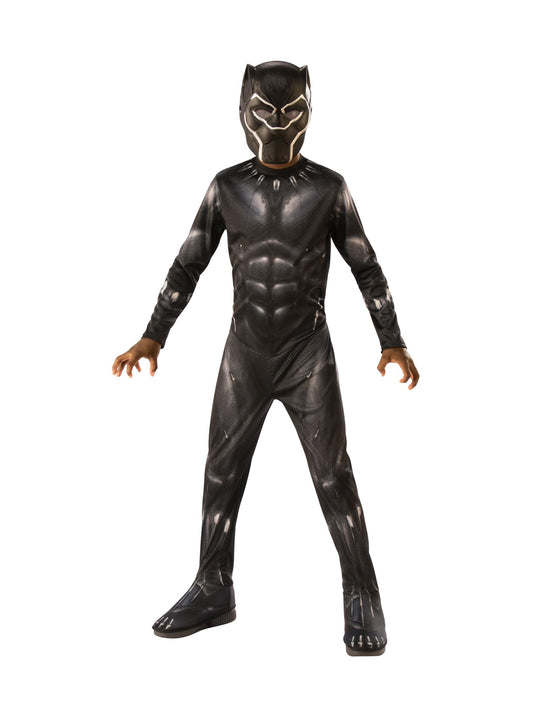 Costum Oficial Black Panther Rubie's, Avengers, clasic, mărimea S pentru copii, 3-4 ani, înălțime 117 cm, Halloween