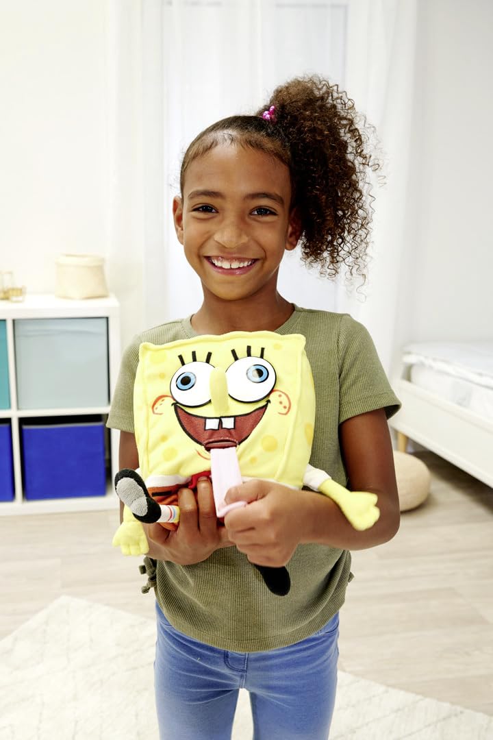 Simba 109491008 Figurină de pluș SpongeBob cu funcții amuzante și sunete 30 cm pentru copii de la 0 ani