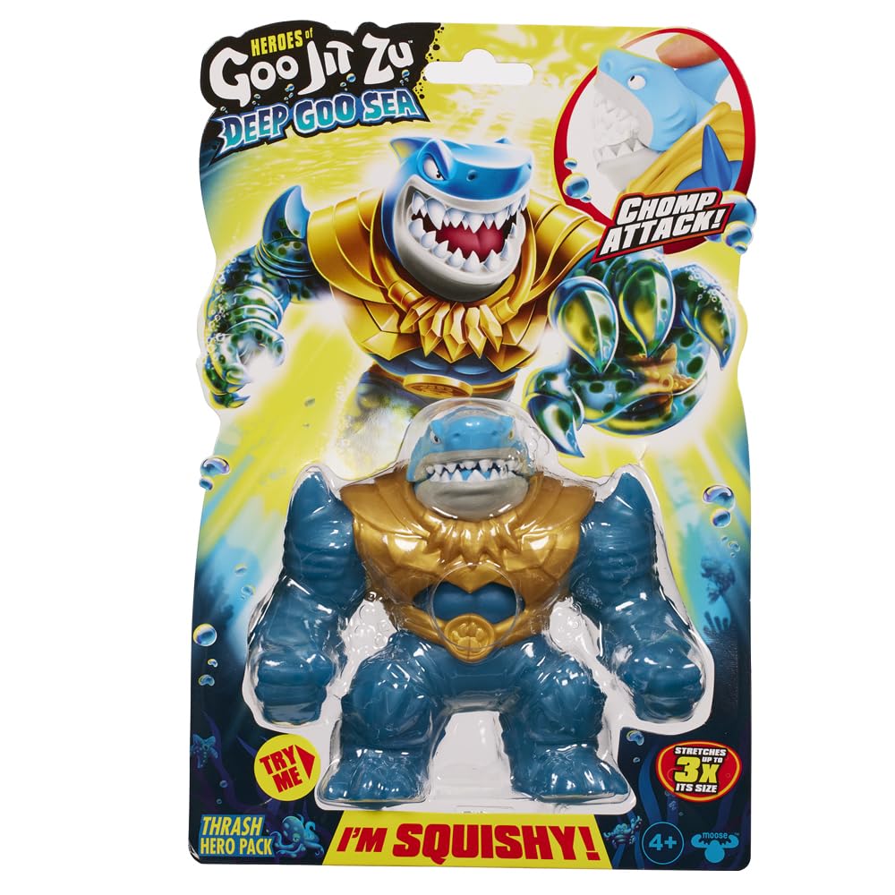 Eroii Goo Jit Zu Bandai Figurina de Acțiune Deep Goo Sea Thrash - CO42565 - Figurine Elastice Colorate care Se Întind și Se Îndoaie pentru Distracție!