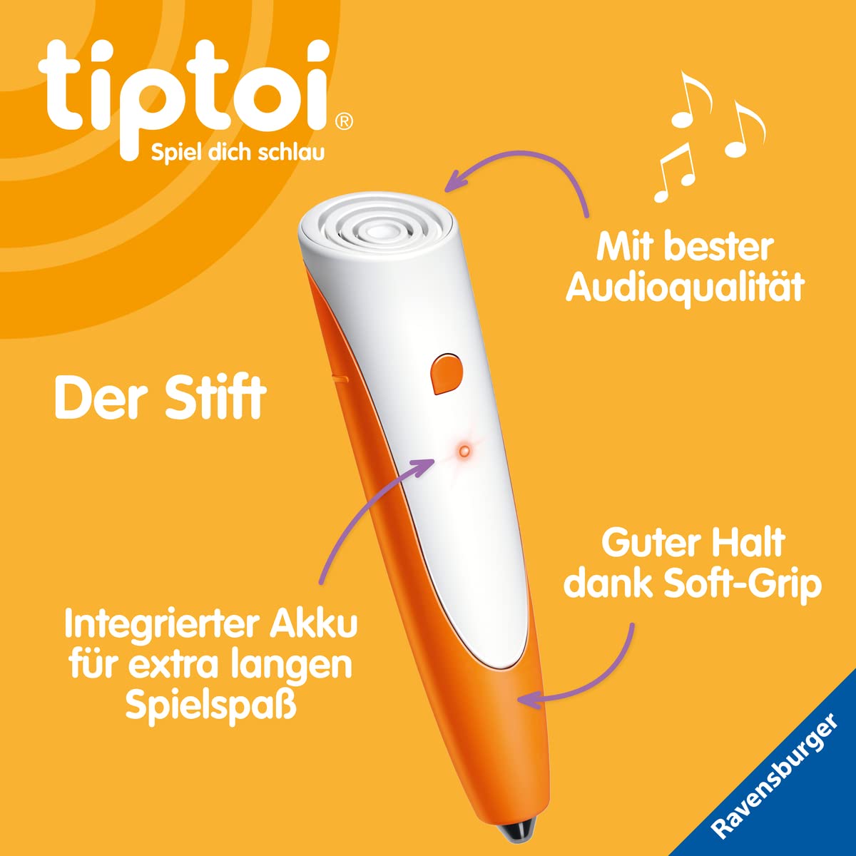 Ravensburger tiptoi Starter-Set 00114: Stilou și carte despre fermă – Jucărie educativă pentru copii de la 4 ani – Jocuri de învățare pentru 4 ani