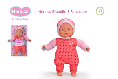 Nenuco Papusa moale cu 3 functii, 10+ luni