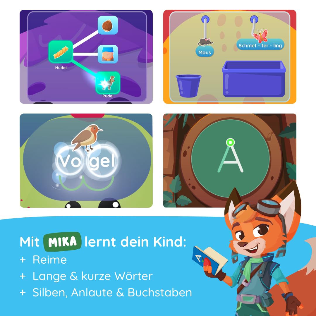 Edurino DE-S001 Set de învățare pentru citit și scris cu Mika 1 nivel 4+ ani cu stilou digital | Joc educațional digital inovator
