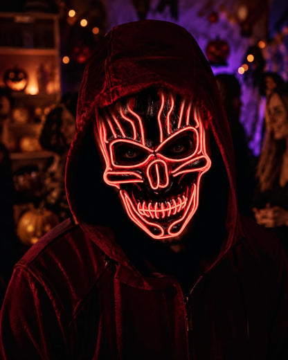 eBoutik Costum de Halloween înfricoșător cu mască schelet, Cosplay, Costume de demon pentru copii și adulți (albastru)