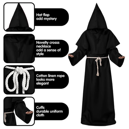Kitimi Costum Călugăr medieval, set 4 piese, S