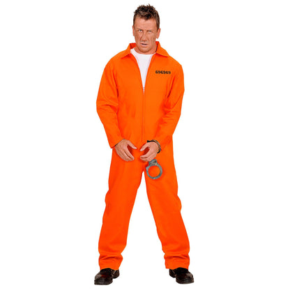 W WIDMANN MILANO Party Fashion Set costum de prizonier bărbați overall cu cătușe pentru carnaval și petrecere