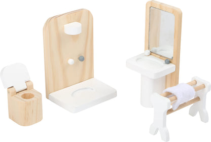 Small Foot 11414 Set mobilier păpuși din lemn, 3+ ani