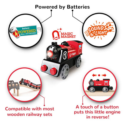 Hape Locomotivă electrică Nr. 1, roșie/neagră, 3+ ani