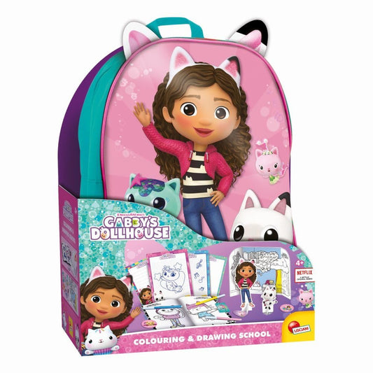 Lisciani Gabby's Dollhouse Rucsac Școlar pentru Desen și Colorat cu Markere și Creioane Colorate pentru Copii de la 4 Ani