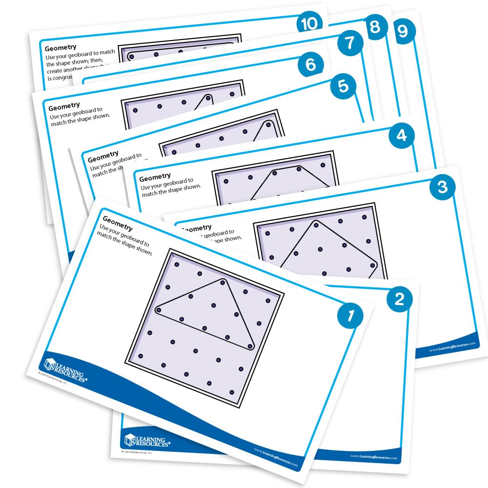Learning Resources Geoboard Placă geometrică 5x5, set 10 piese, 5+ ani