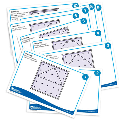 Learning Resources Geoboard Placă geometrică 5x5, set 10 piese, 5+ ani