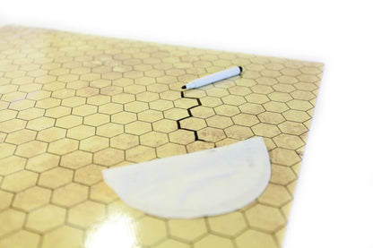 Covoras RPG 50x50cm cu grila hexagonala - covor de lupta cu stergere uscata pentru jocuri de rol, Dungeons and Dragons, Pathfinder - Papirus 1