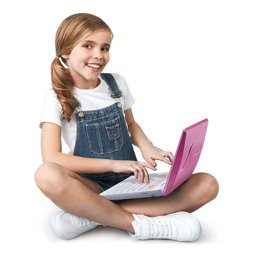 VTech Genio MAX - Primul meu adevărat computer roz metalic, laptop pentru copii cu ecran color de 7 inch, mouse, 60 de activități educaționale și jocuri, cadou pentru copii de 5-12 ani.