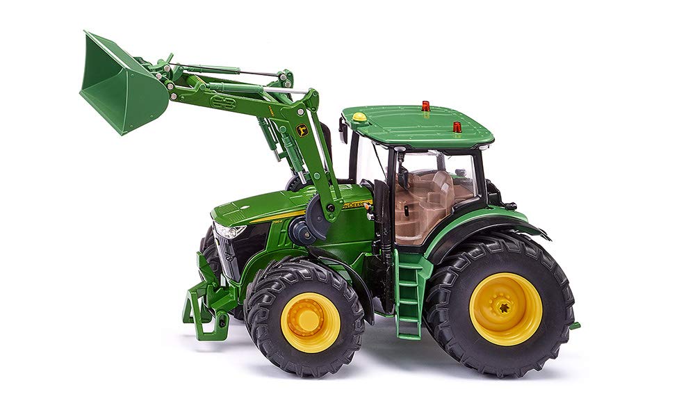 siku 6792 Tractor John Deere 7310R cu încărcător frontal, verde, metal/plastic, 1:32, aplicație Bluetooth