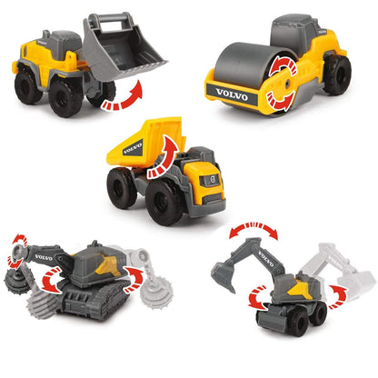 Dickie Toys Volvo Micro Workers, 5 vehicule șantier, 3+ ani