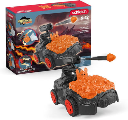 Schleich 42668 Lava-Crashmobil cu Mini Creatură, de la 7 ani, ELDRADOR CREATURES - Set de joc, 17 piese