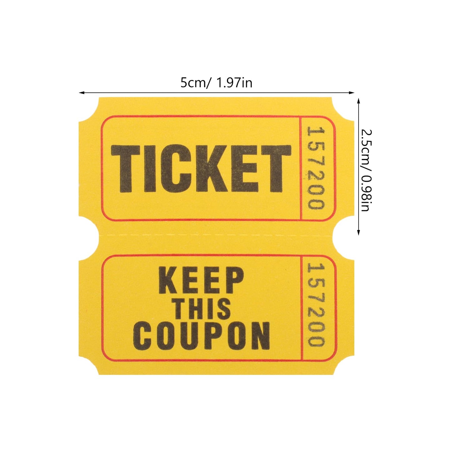 PRETYZOOM Bilete tombola numerotate, 200 buc, 5x2,5 cm