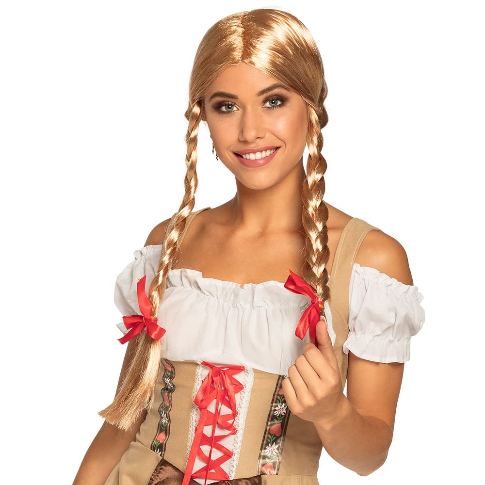 Boland 86117 Perucă Heidi cu codițe împletite, păr sintetic blond