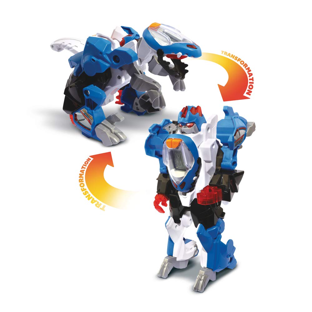 VTech – Switch & Go Dinos – Lutor – Super Stegosaurus – Buggy / Auto / Dinosaurus – versiune franceză