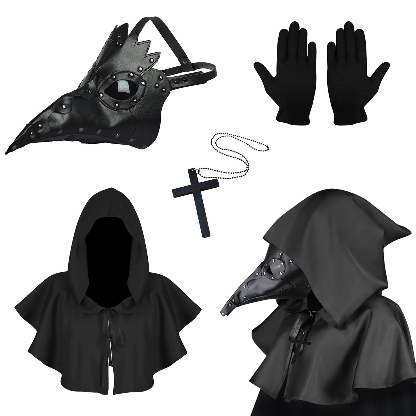 Kungfu Mall Set Mască Doctor Ciuma 4-in-1, Halloween