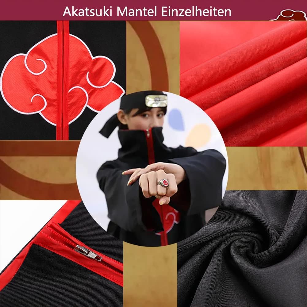 JMOCD Akatsuki Uchiha Itachi Mantou Cosplay Unisex pentru Copii și Adulți pentru Halloween și Crăciun (M)