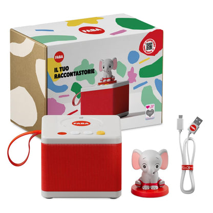 FABA Povestitor – Box audio cu figură sonoră „Ele, elefantul” – Jucărie educativă, versiune italiană, pentru copii de 0-6 ani