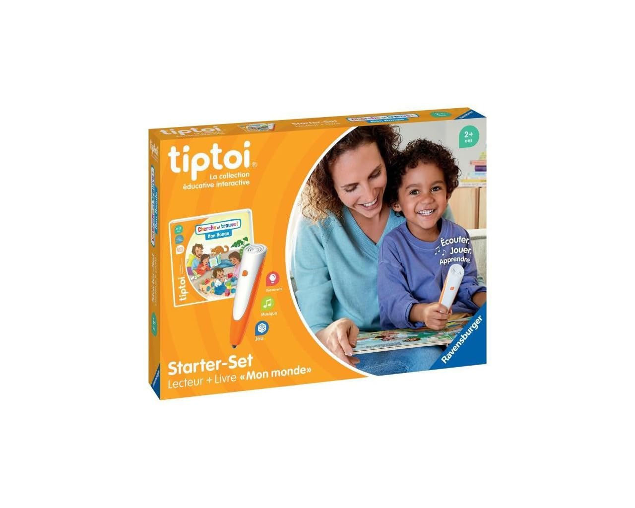 Ravensburger Tiptoi® – Set de Start – Cititor + Carte 'Mon Monde' – joc educativ electronic, fără display – de la 2 ani – versiune în franceză – 00174