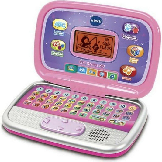 Jucarie Educationala Interactiva Laptop Vtech Ordi Genius Kid Roz, Roz, 23,7 x 5,6 x 15,8 cm
