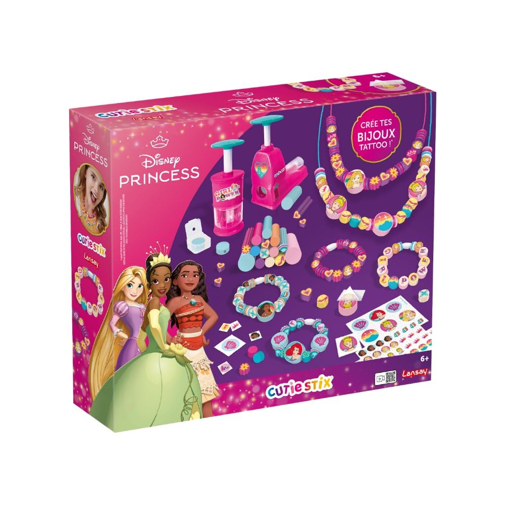 Lansay Set Disney Princess Cutie Stix Set de creație bijuterii pentru copii de la 6 ani cu peste 15 piese