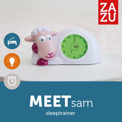 ZAZU Sam Oaia Ceas – Ceas de Somn și Lumină de Noapte pentru Copii | Îi învață pe copii când să se trezească | Luminozitate ajustabilă | Oprire automată