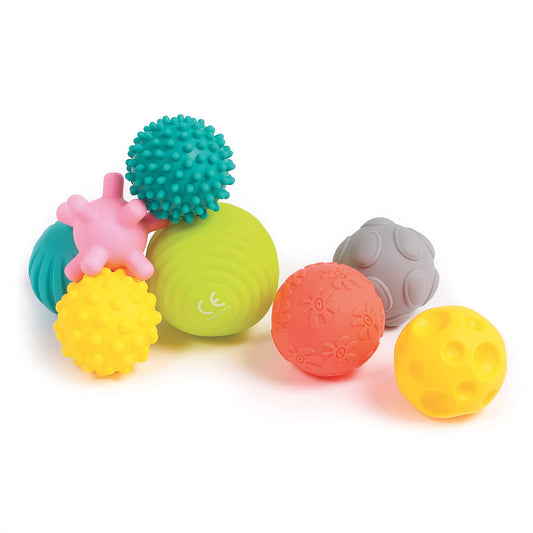 LUDI Set 8 mingi senzoriale, 6+ luni
