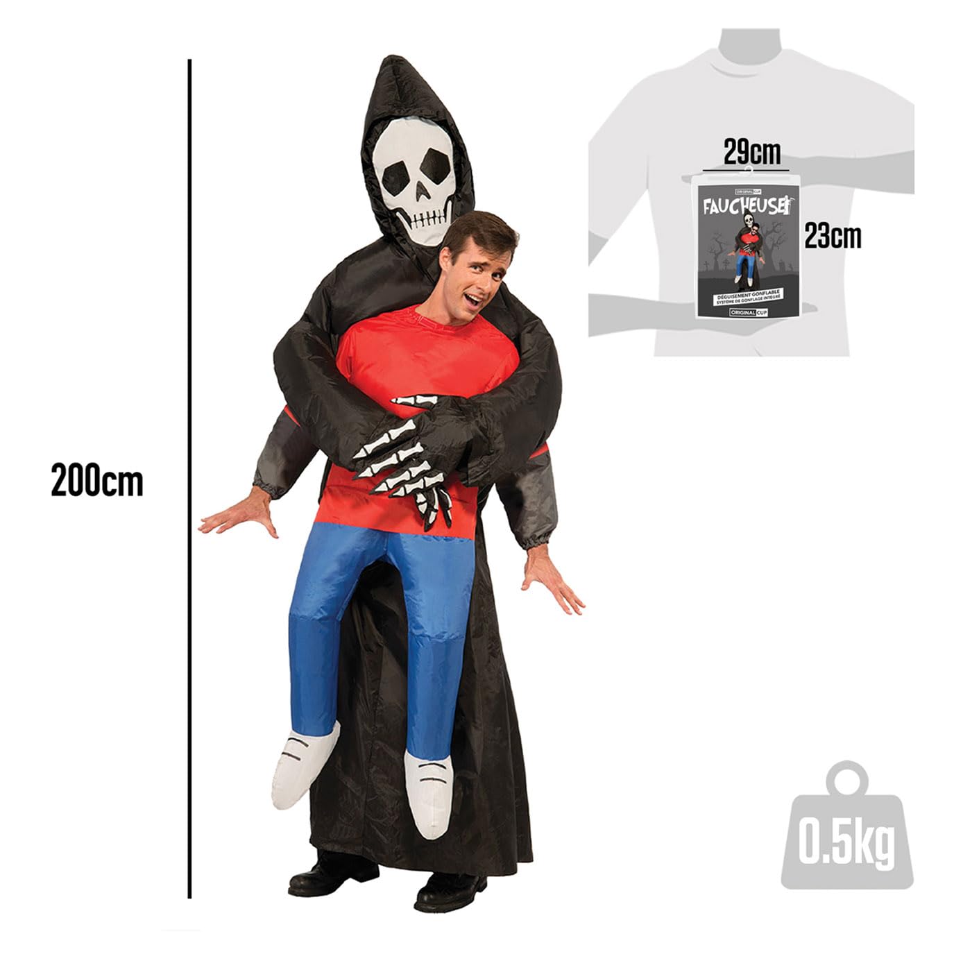 Original Cup Costum gonflabil Moarte adult, 160-190 cm