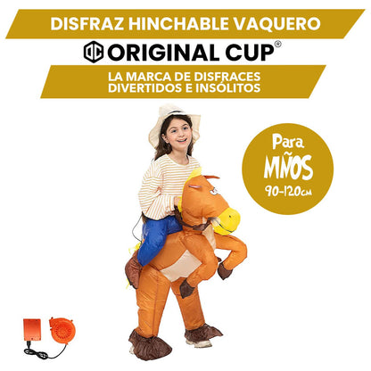 Original Cup Costum gonflabil Cowboy copii, 90-120 cm