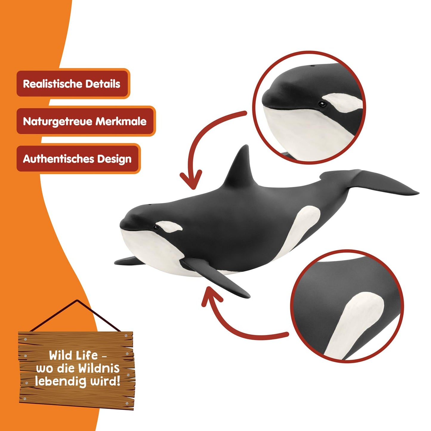 Schleich 14807 Figurina Orca, WILD Life, 3+ ani