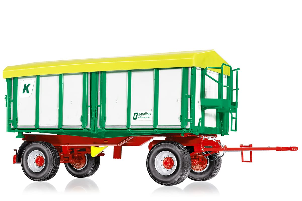 Wiking 077866 Remorcă basculantă cu trei părți Kröger HDK 302, model metal/plastic, 1:32, de la 14 ani, cu funcții multiple, alb