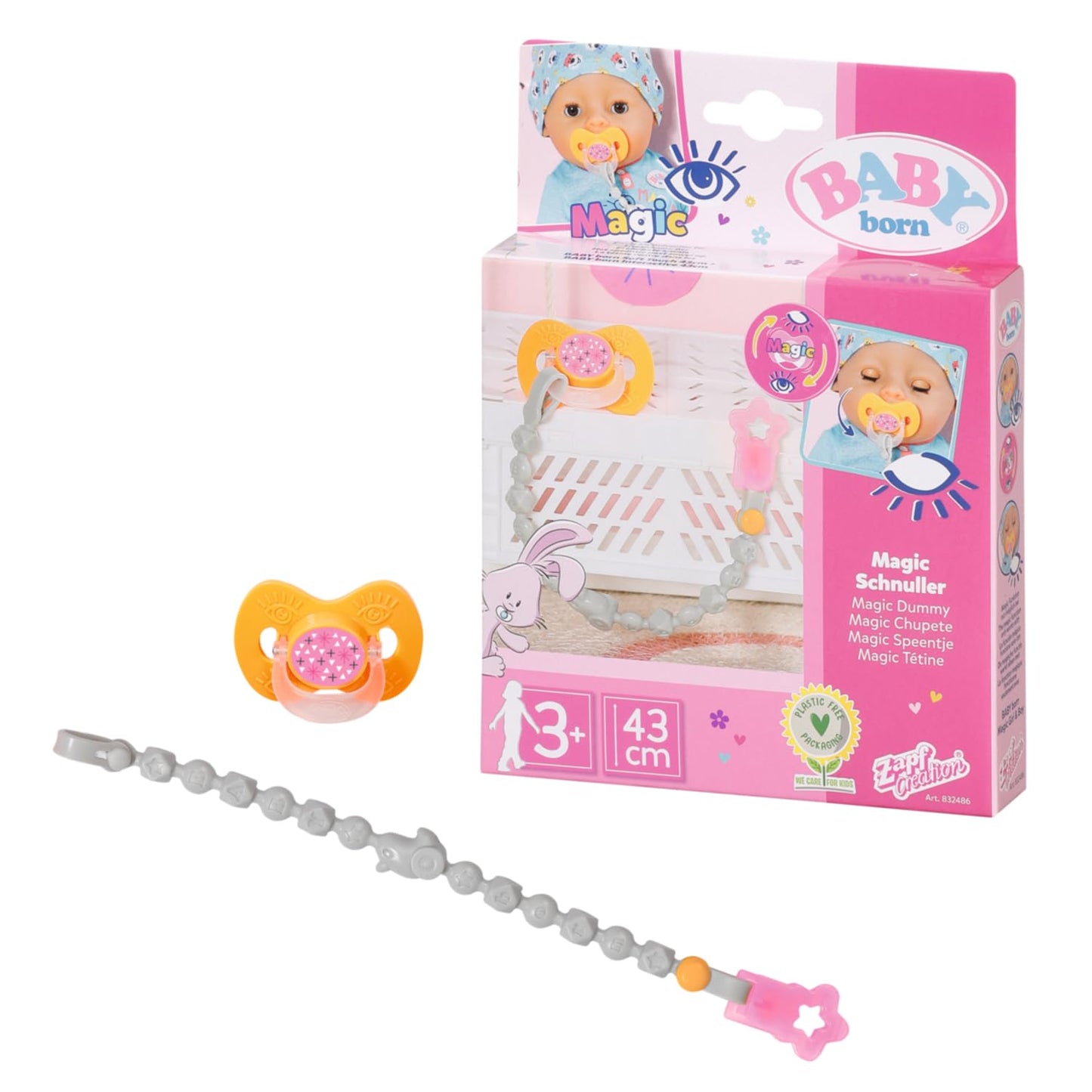 Paciul Magic BABY born și lănțișor pentru păpuși de 43 cm, 832486 Zapf Creation