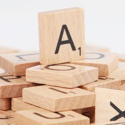 RUOXIXI Set 100 litere din lemn A-Z pentru artizanat