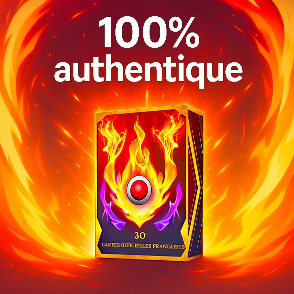 Someja Set cărți Pokémon oficiale 30 piese cu 5 cărți strălucitoare fără duplicate de la 3 ani (franceză)