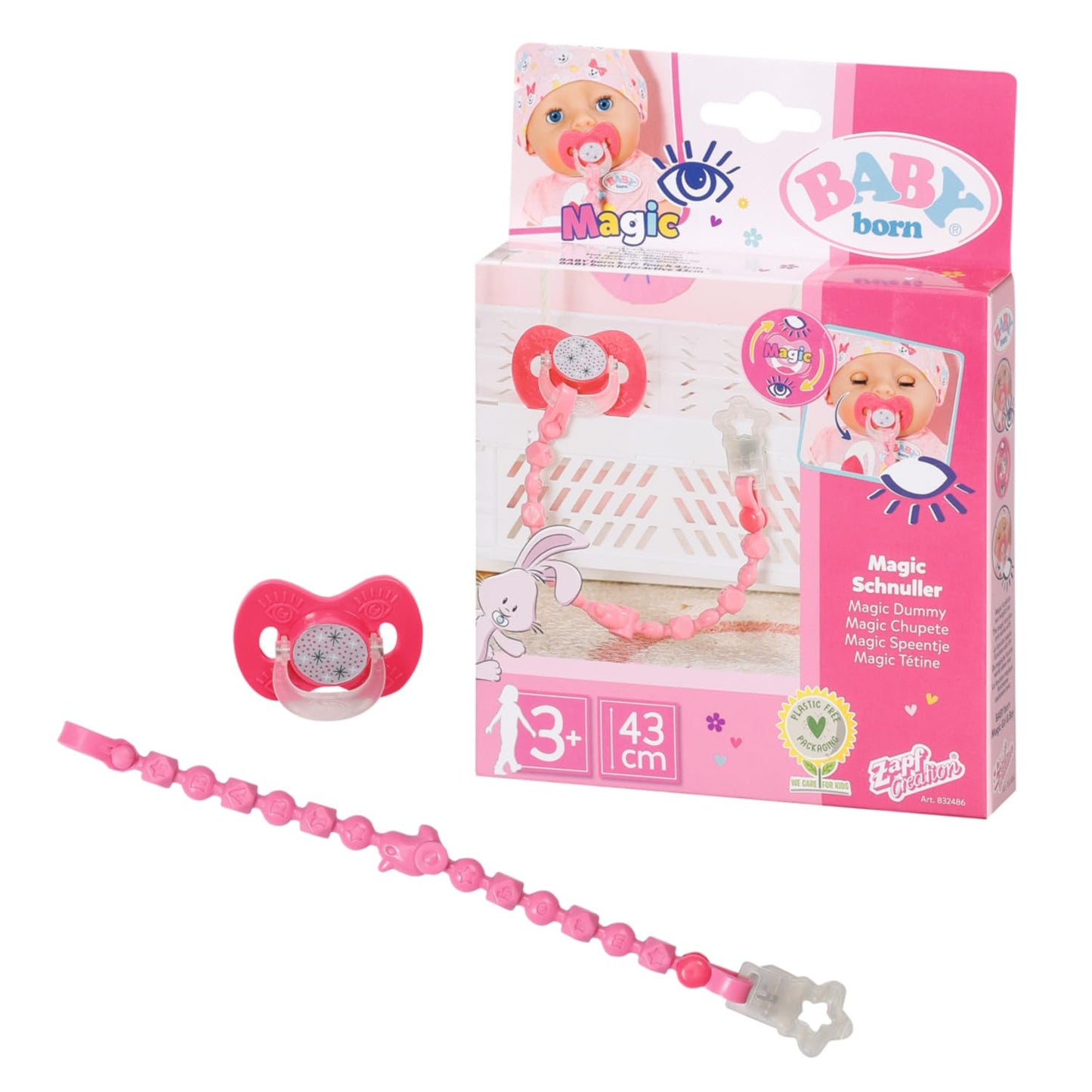 Paciul Magic BABY born și lănțișor pentru păpuși de 43 cm, 832486 Zapf Creation
