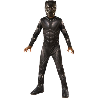 Rubies Avengers Costum clasic Black Panther pentru copii 5-6 ani Supererou Marvel cu overall și mască
