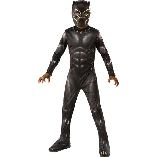 Rubies Avengers Costum clasic Black Panther pentru copii 5-6 ani Supererou Marvel cu overall și mască
