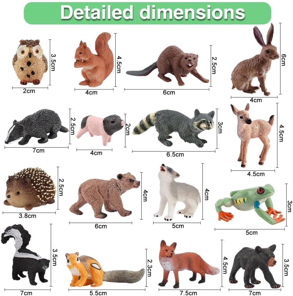 Gohytal Set 18 Figurine Animale Pădure Miniaturale