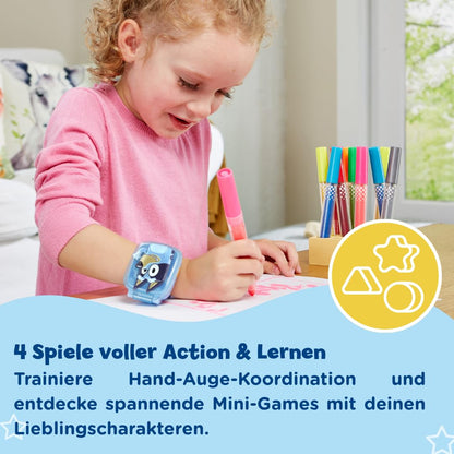 VTech Bluey Ceas educațional interactiv cu 4 jocuri pentru copii 3-6 ani