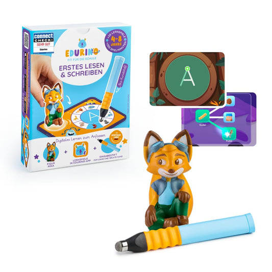 Edurino DE-S001 Set de învățare pentru citit și scris cu Mika 1 nivel 4+ ani cu stilou digital | Joc educațional digital inovator