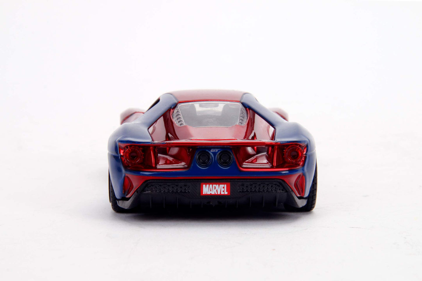 Jada Toys Marvel Spider-Man 2017 Ford GT Mașinuță din metal cu uși care se deschid și roți de cauciuc 1:32 roșu/albastru